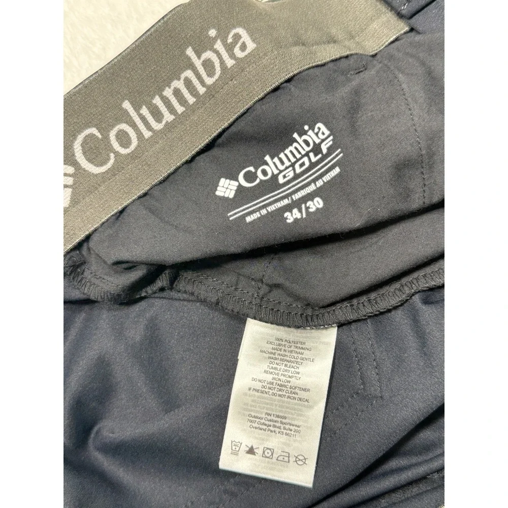 Columbia Golf Mens 34x29 Black Performance 5-Pocket Straight Leg‎ Pants Gorpcore